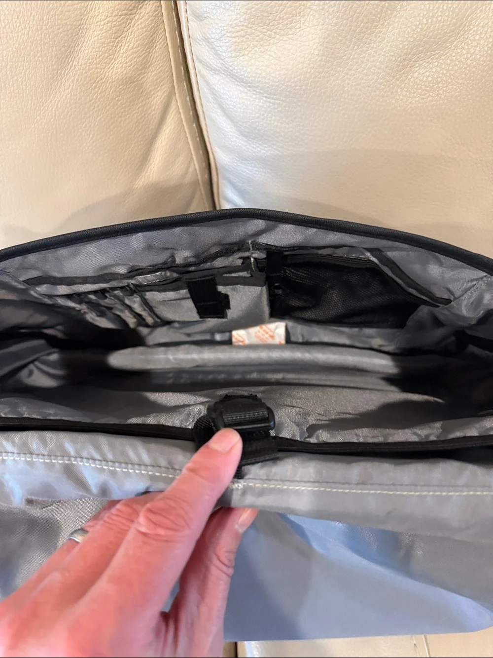 Patagonia Black Messenger Bag with Reflective Accents